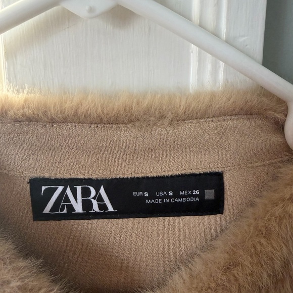 Zara Women's Tan Faux Fur Jacket - Picture 3 of 4